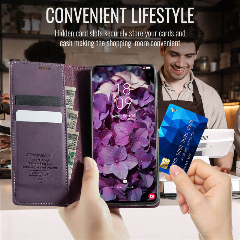 CaseMe Samsung Galaxy S20 FE Magnetic Wallet Case with RFID Blocking