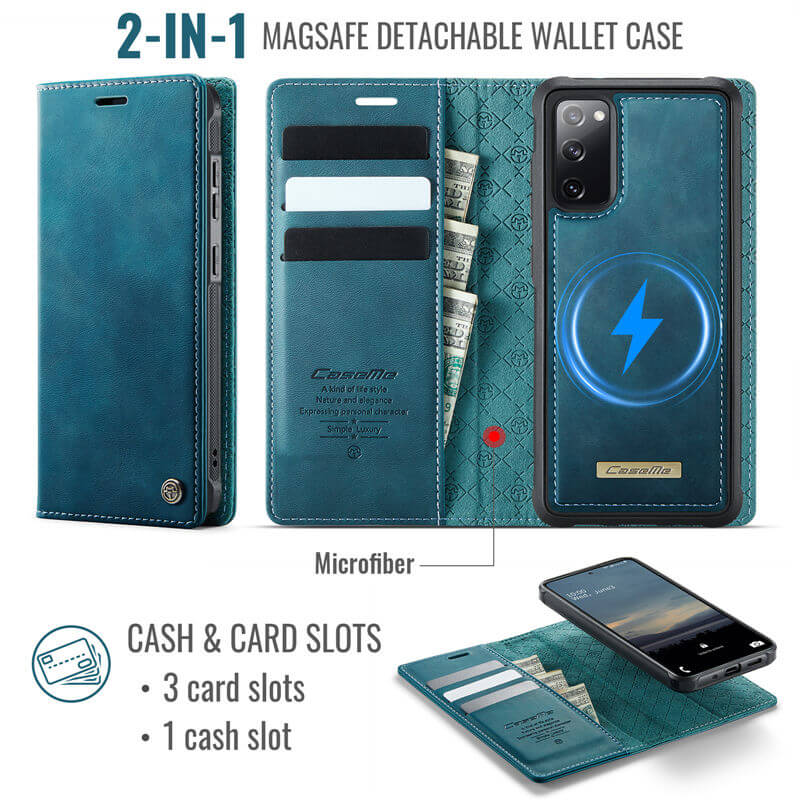 CaseMe Samsung Galaxy S20 FE 2-in-1 Magnetic Wallet Case