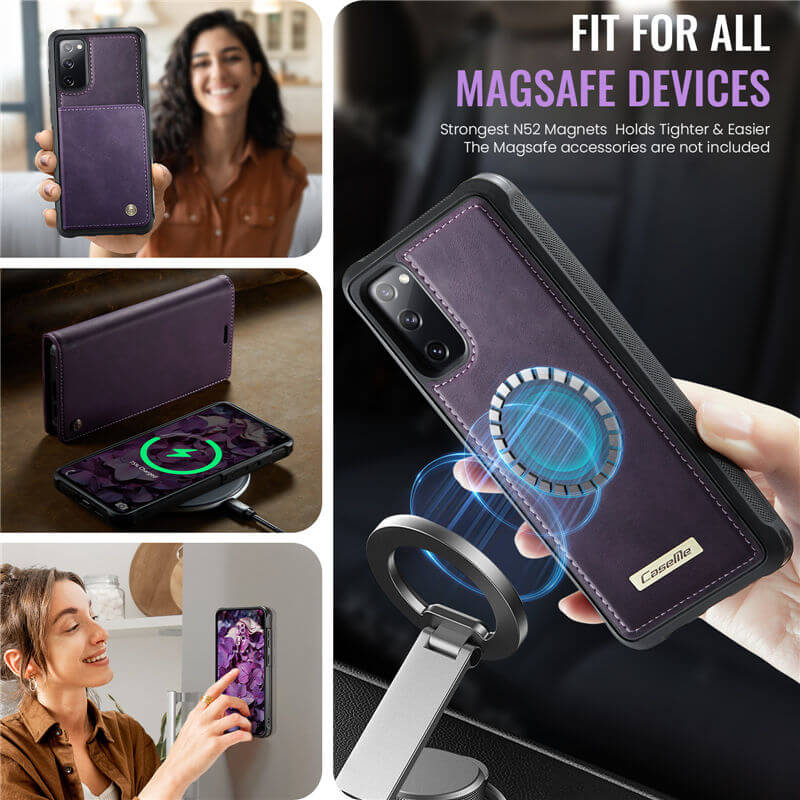CaseMe Samsung Galaxy S20 FE 2-in-1 Magnetic Wallet Case