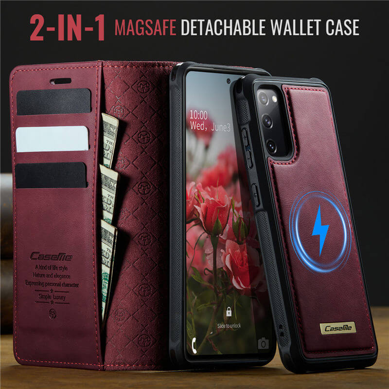 CaseMe Samsung Galaxy S20 FE 2-in-1 Magnetic Wallet Case