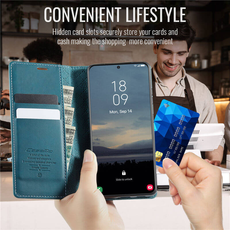 CaseMe Samsung Galaxy S20 Plus Magnetic Wallet Case with RFID Blocking