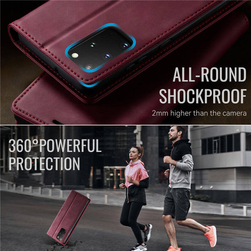 CaseMe Samsung Galaxy S20 Plus Magnetic Wallet Case with RFID Blocking