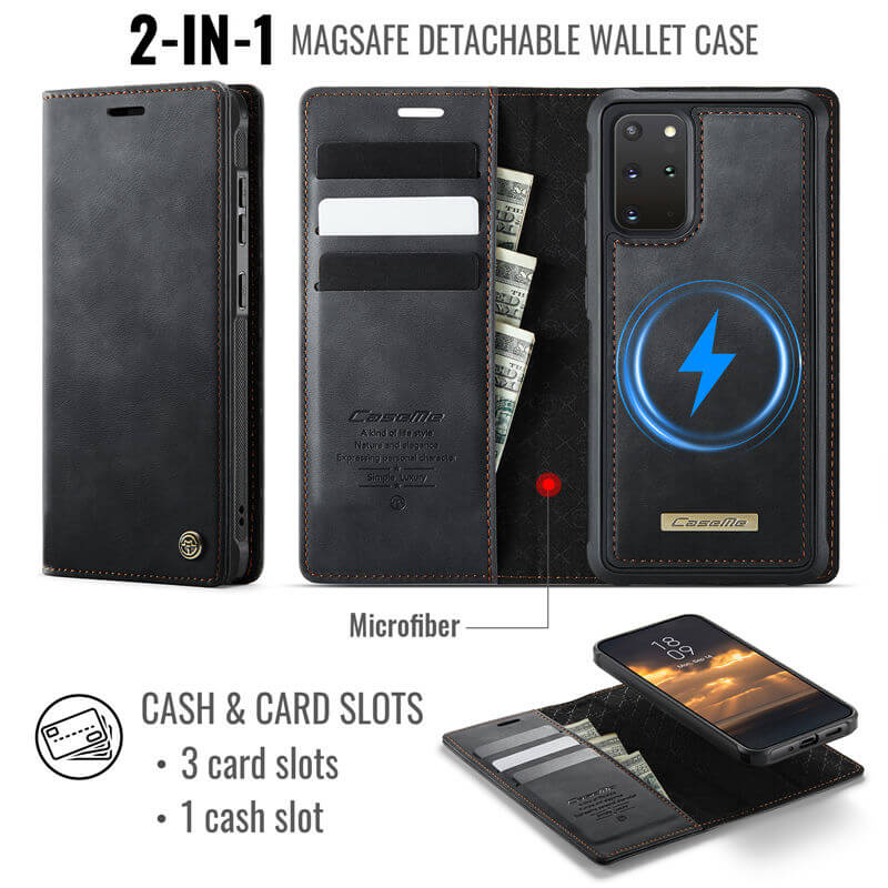 CaseMe Samsung Galaxy S20 Plus 2-in-1 Magnetic Wallet Case