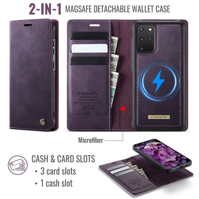 CaseMe Samsung Galaxy S20 Plus 2-in-1 Magnetic Wallet Case