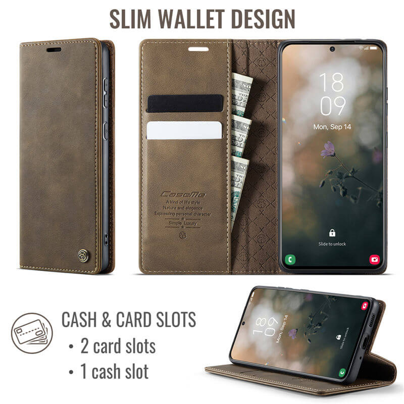 CaseMe Samsung Galaxy S20 Magnetic Wallet Case with RFID Blocking