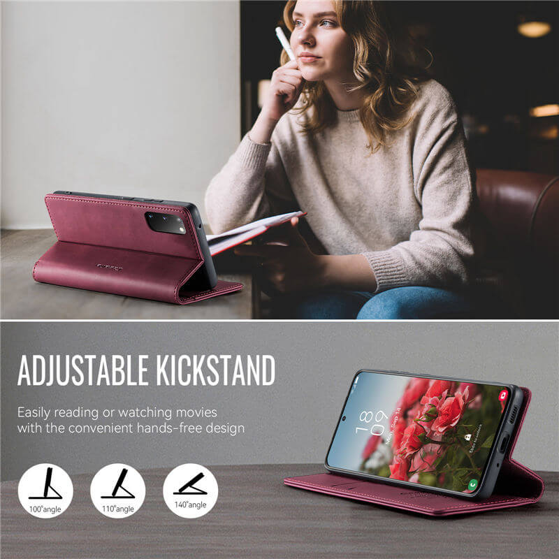 CaseMe Samsung Galaxy S20 Magnetic Wallet Case with RFID Blocking