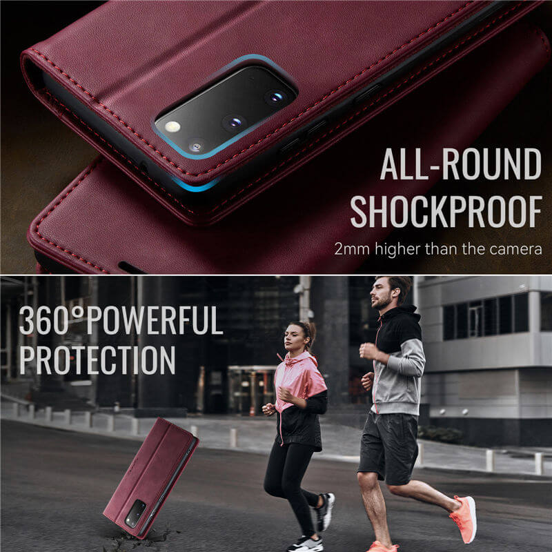 CaseMe Samsung Galaxy S20 Magnetic Wallet Case with RFID Blocking