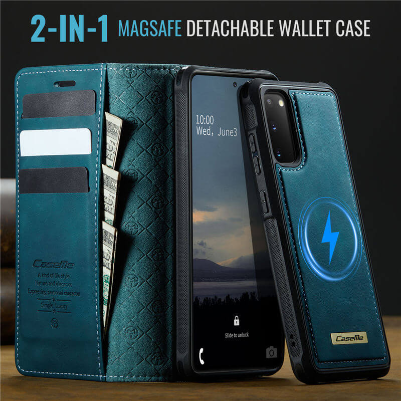 CaseMe Samsung Galaxy S20 2-in-1 Magnetic Wallet Case