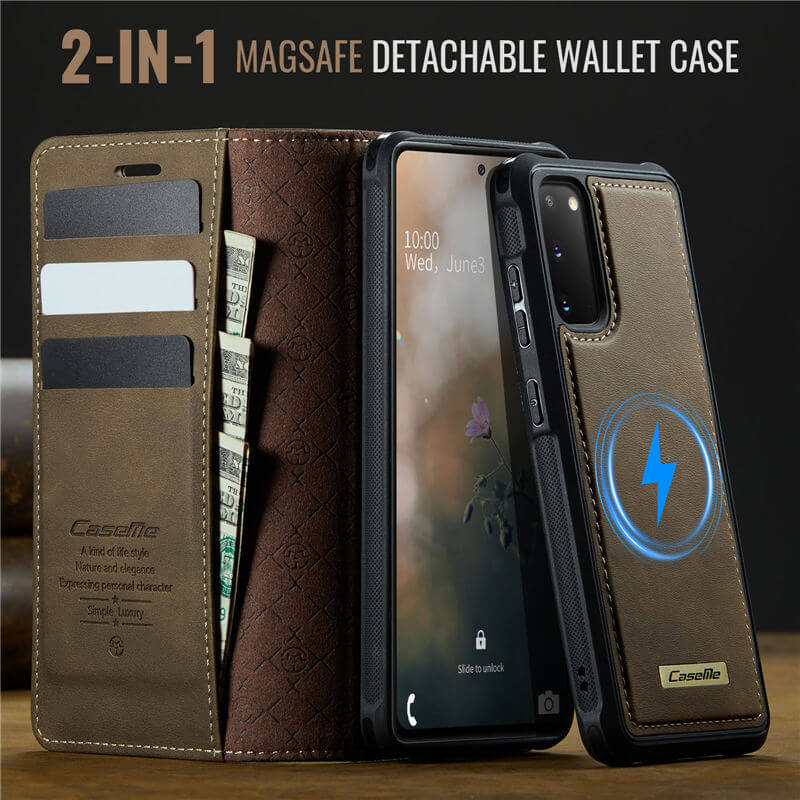 CaseMe Samsung Galaxy S20 2-in-1 Magnetic Wallet Case