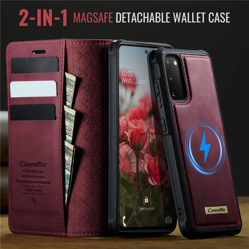 CaseMe Samsung Galaxy S20 2-in-1 Magnetic Wallet Case