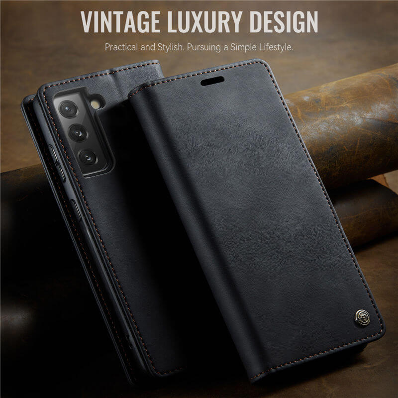 CaseMe Samsung Galaxy S21 FE Magnetic Wallet Case with RFID Blocking