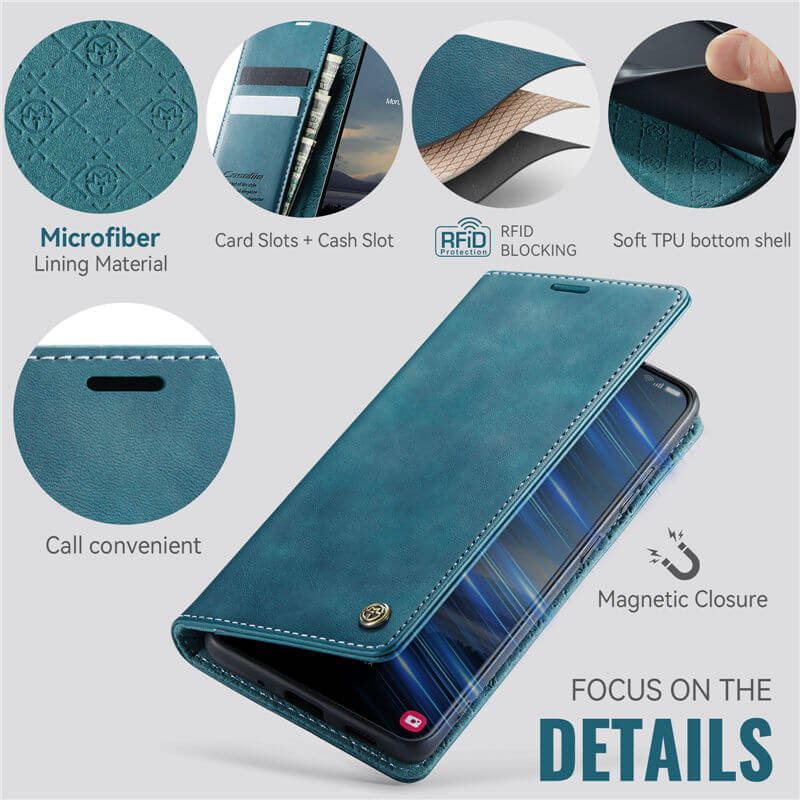 CaseMe Samsung Galaxy S21 FE Magnetic Wallet Case with RFID Blocking