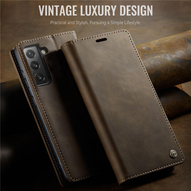 CaseMe Samsung Galaxy S21 FE Magnetic Wallet Case with RFID Blocking