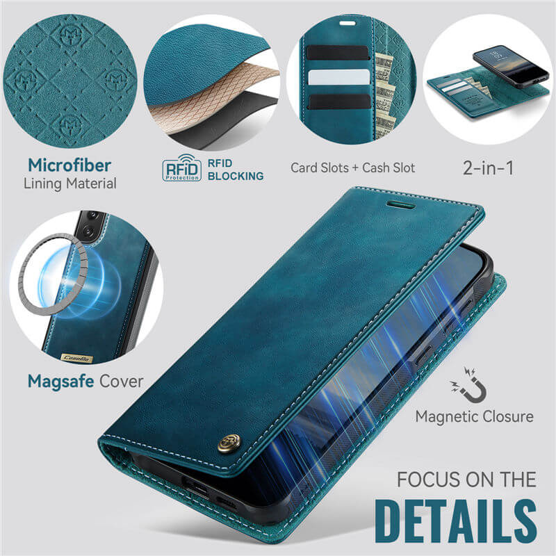 CaseMe Samsung Galaxy S21 FE 2-in-1 Magnetic Wallet Case