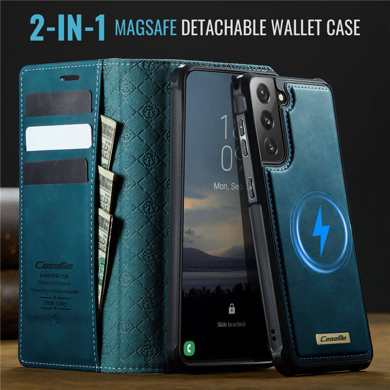 CaseMe Samsung Galaxy S21 FE 2-in-1 Magnetic Wallet Case