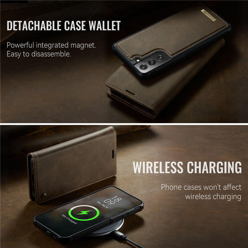 CaseMe Samsung Galaxy S21 FE 2-in-1 Magnetic Wallet Case