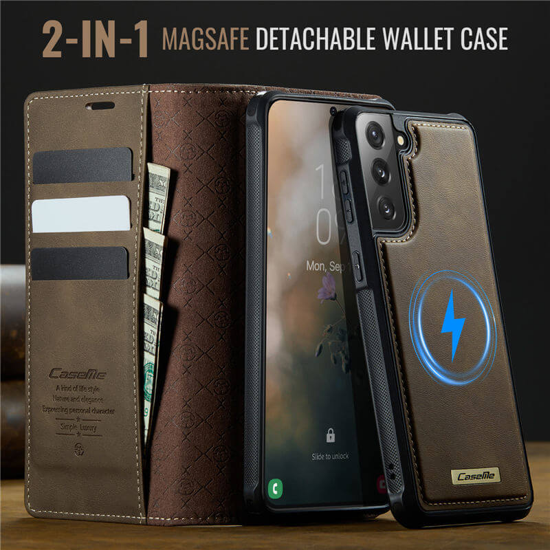CaseMe Samsung Galaxy S21 FE 2-in-1 Magnetic Wallet Case