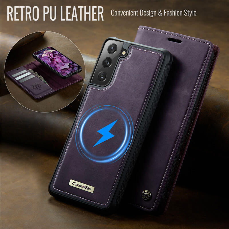 CaseMe Samsung Galaxy S21 FE 2-in-1 Magnetic Wallet Case