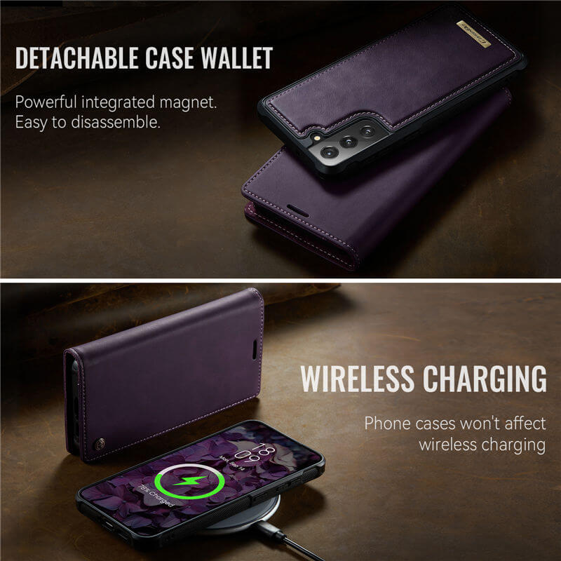 CaseMe Samsung Galaxy S21 FE 2-in-1 Magnetic Wallet Case