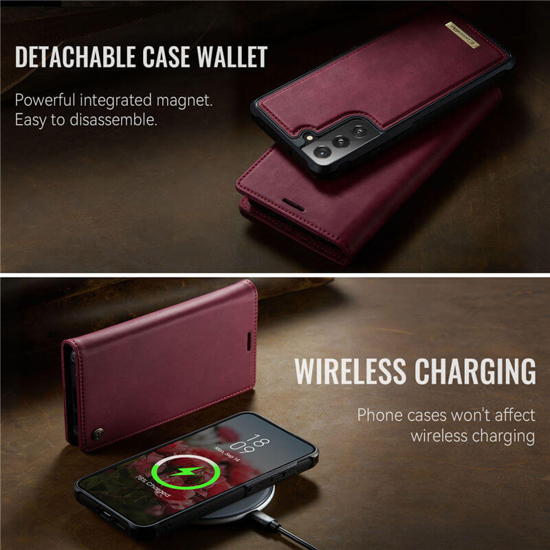 CaseMe Samsung Galaxy S21 FE 2-in-1 Magnetic Wallet Case