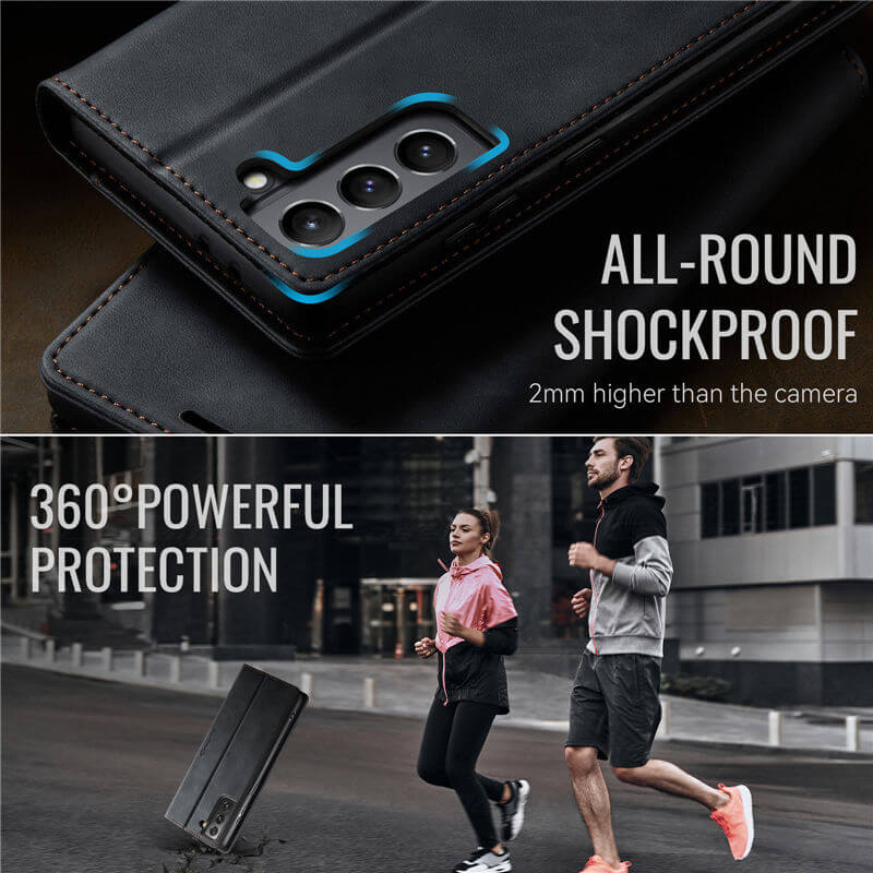 CaseMe Samsung Galaxy S21 Magnetic Wallet Case with RFID Blocking