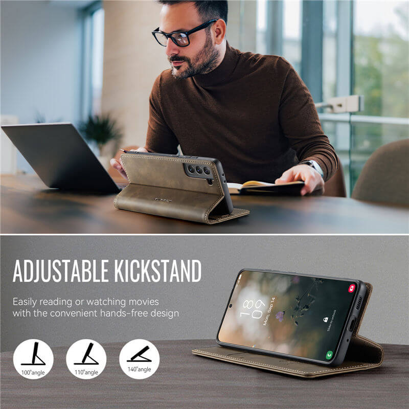 CaseMe Samsung Galaxy S21 Magnetic Wallet Case with RFID Blocking