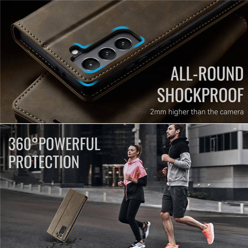 CaseMe Samsung Galaxy S21 Magnetic Wallet Case with RFID Blocking