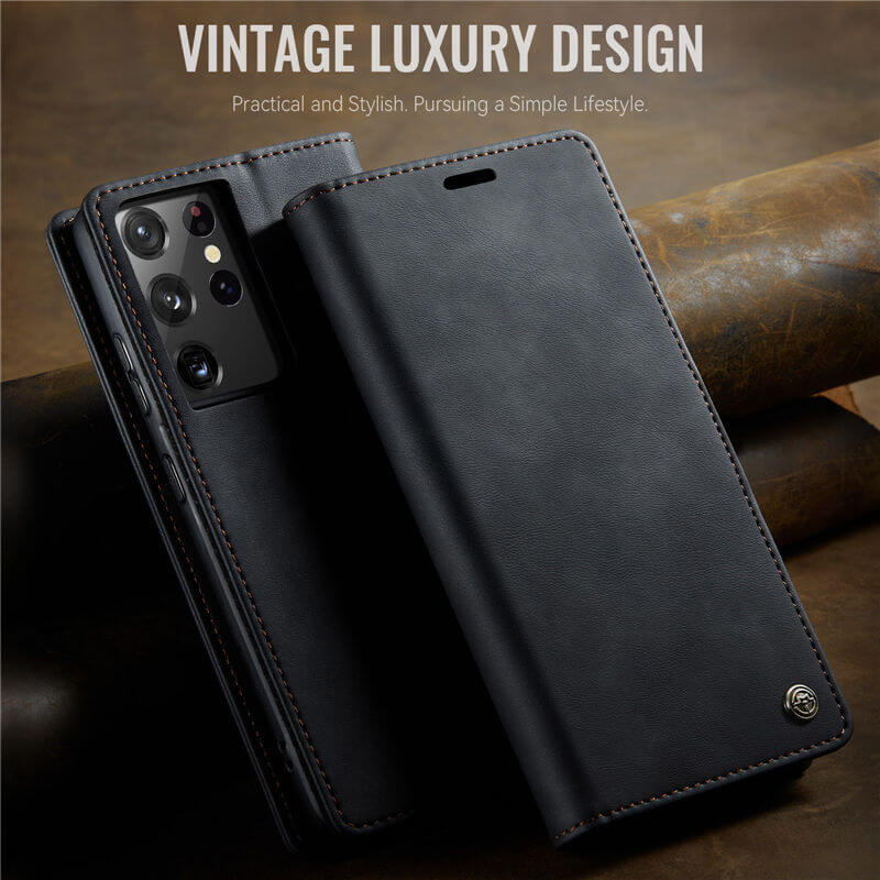 CaseMe Samsung Galaxy S21 Ultra Magnetic Wallet Case with RFID Blocking