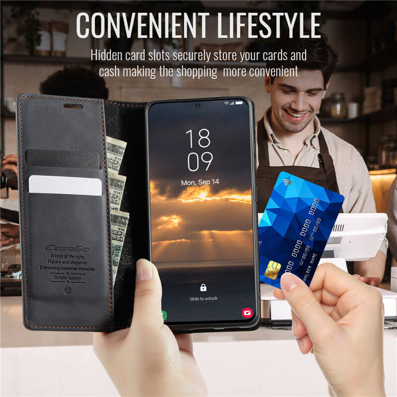 CaseMe Samsung Galaxy S21 Ultra Magnetic Wallet Case with RFID Blocking