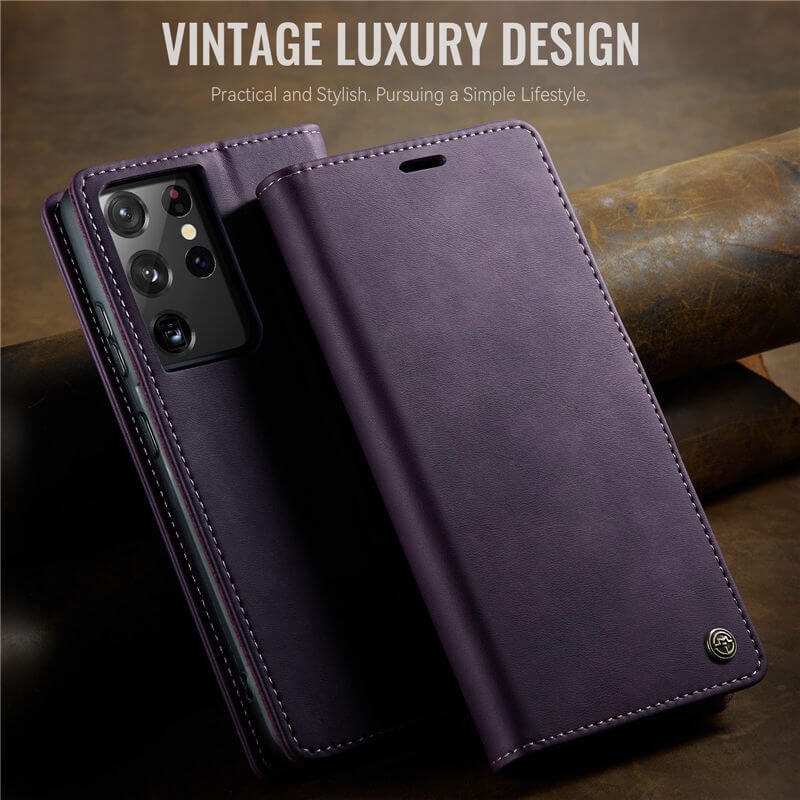 CaseMe Samsung Galaxy S21 Ultra Magnetic Wallet Case with RFID Blocking