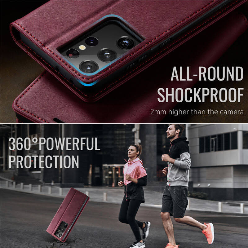 CaseMe Samsung Galaxy S21 Ultra Magnetic Wallet Case with RFID Blocking