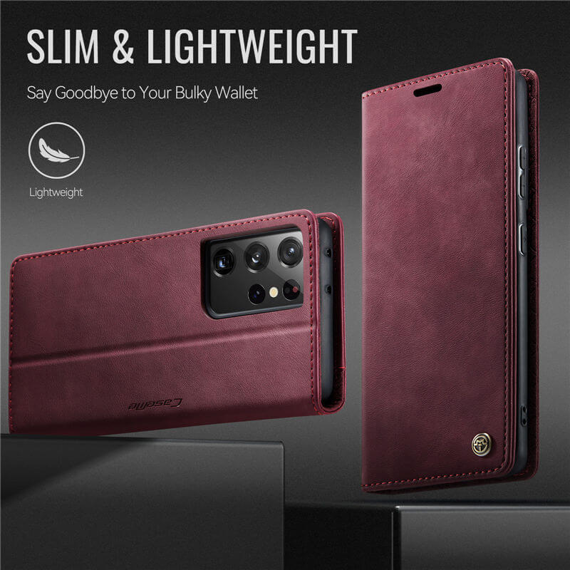CaseMe Samsung Galaxy S21 Ultra Magnetic Wallet Case with RFID Blocking