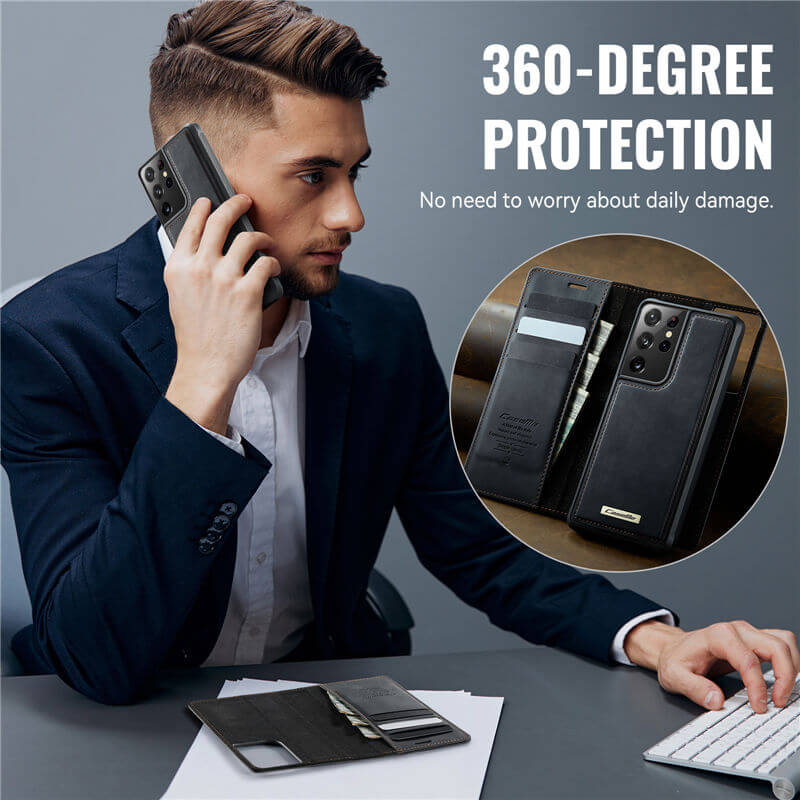 CaseMe Samsung Galaxy S21 Ultra 2-in-1 Magnetic Wallet Case