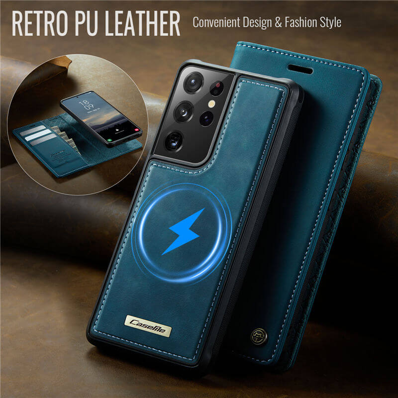 CaseMe Samsung Galaxy S21 Ultra 2-in-1 Magnetic Wallet Case