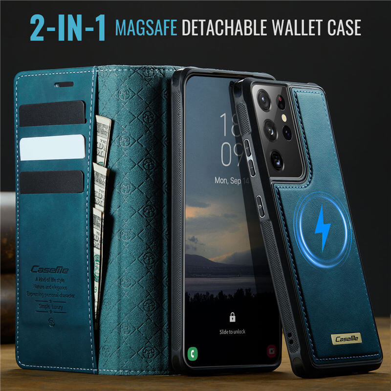 CaseMe Samsung Galaxy S21 Ultra 2-in-1 Magnetic Wallet Case