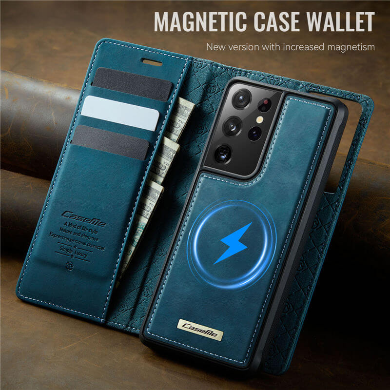 CaseMe Samsung Galaxy S21 Ultra 2-in-1 Magnetic Wallet Case