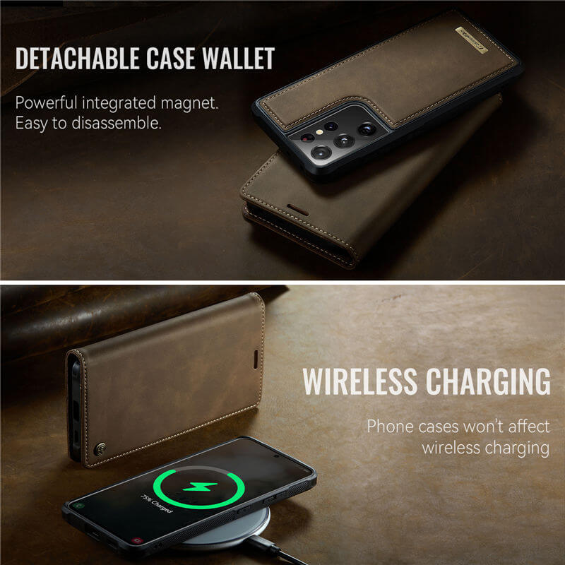 CaseMe Samsung Galaxy S21 Ultra 2-in-1 Magnetic Wallet Case