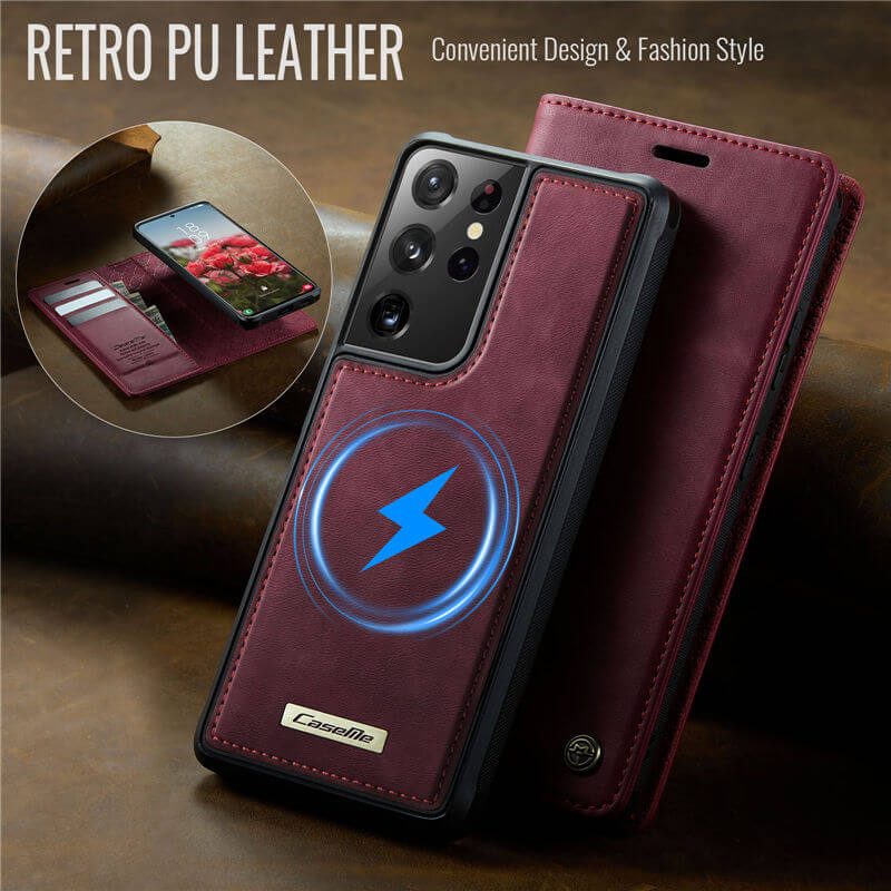 CaseMe Samsung Galaxy S21 Ultra 2-in-1 Magnetic Wallet Case