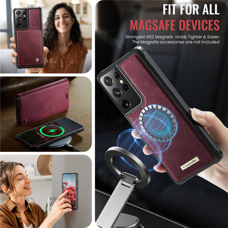 CaseMe Samsung Galaxy S21 Ultra 2-in-1 Magnetic Wallet Case