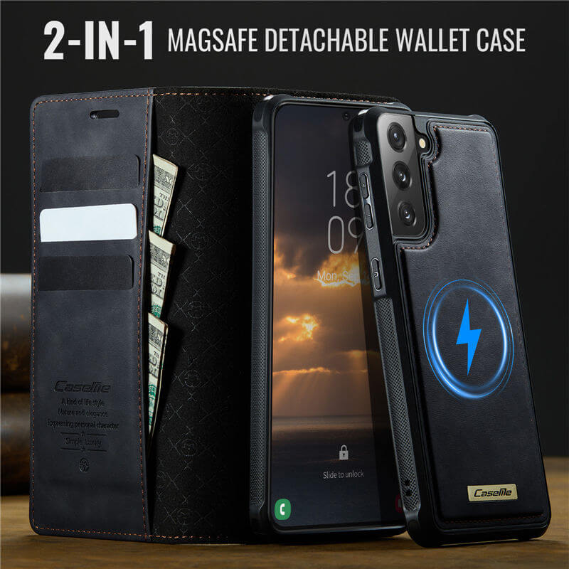 CaseMe Samsung Galaxy S21 2-in-1 Magnetic Wallet Case