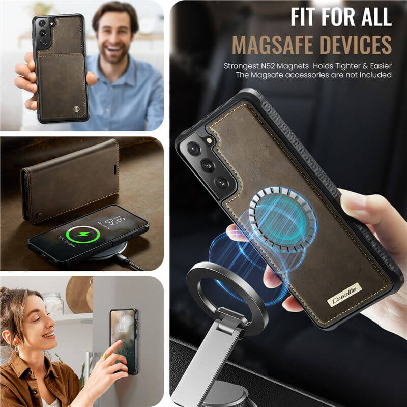 CaseMe Samsung Galaxy S21 2-in-1 Magnetic Wallet Case