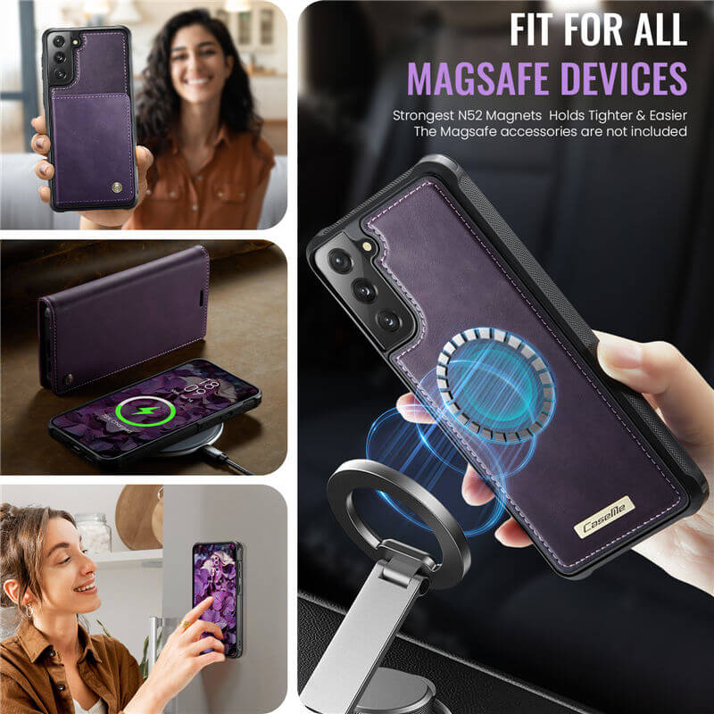 CaseMe Samsung Galaxy S21 2-in-1 Magnetic Wallet Case