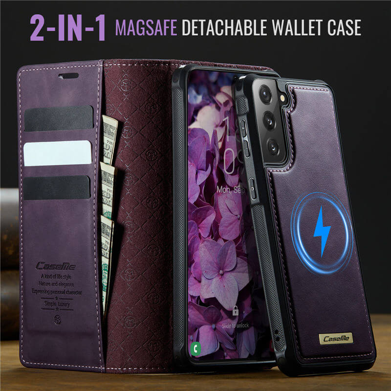 CaseMe Samsung Galaxy S21 2-in-1 Magnetic Wallet Case