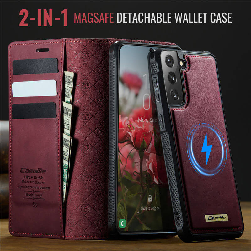 CaseMe Samsung Galaxy S21 2-in-1 Magnetic Wallet Case