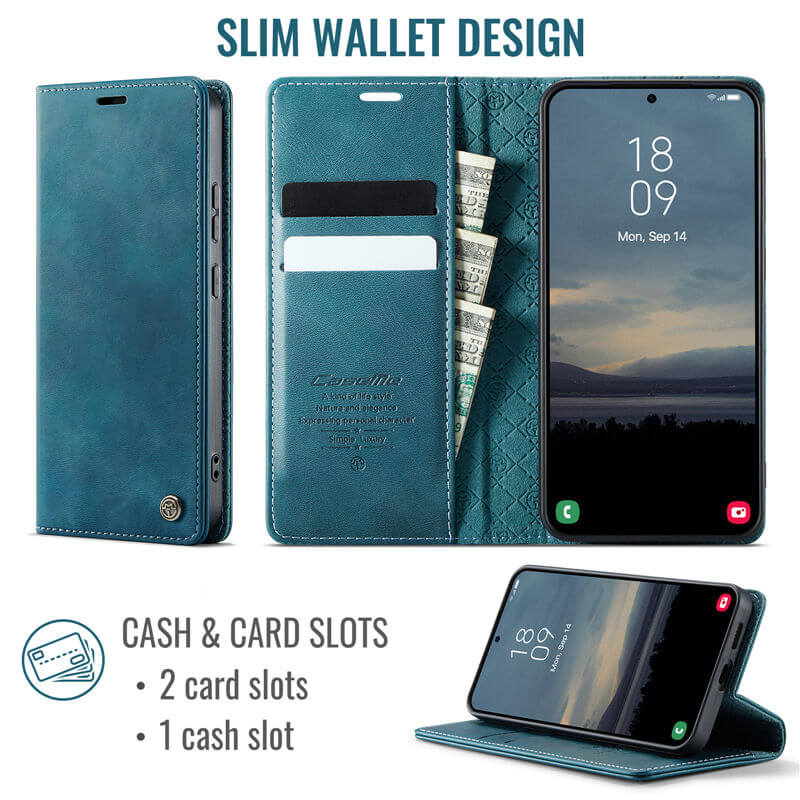 CaseMe Samsung Galaxy S22 Magnetic Wallet Case with RFID Blocking