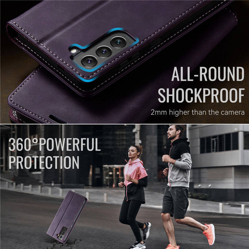 CaseMe Samsung Galaxy S22 Magnetic Wallet Case with RFID Blocking