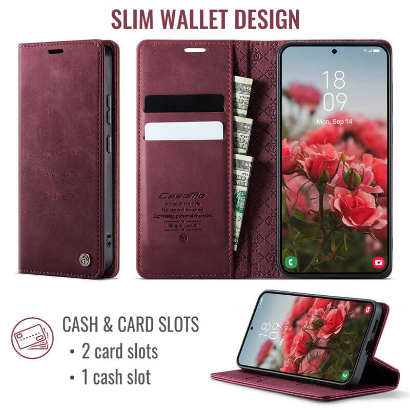 CaseMe Samsung Galaxy S22 Plus Magnetic Wallet Case with RFID Blocking