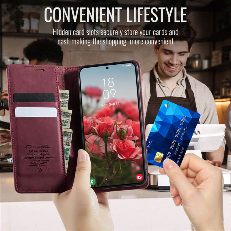 CaseMe Samsung Galaxy S22 Plus Magnetic Wallet Case with RFID Blocking