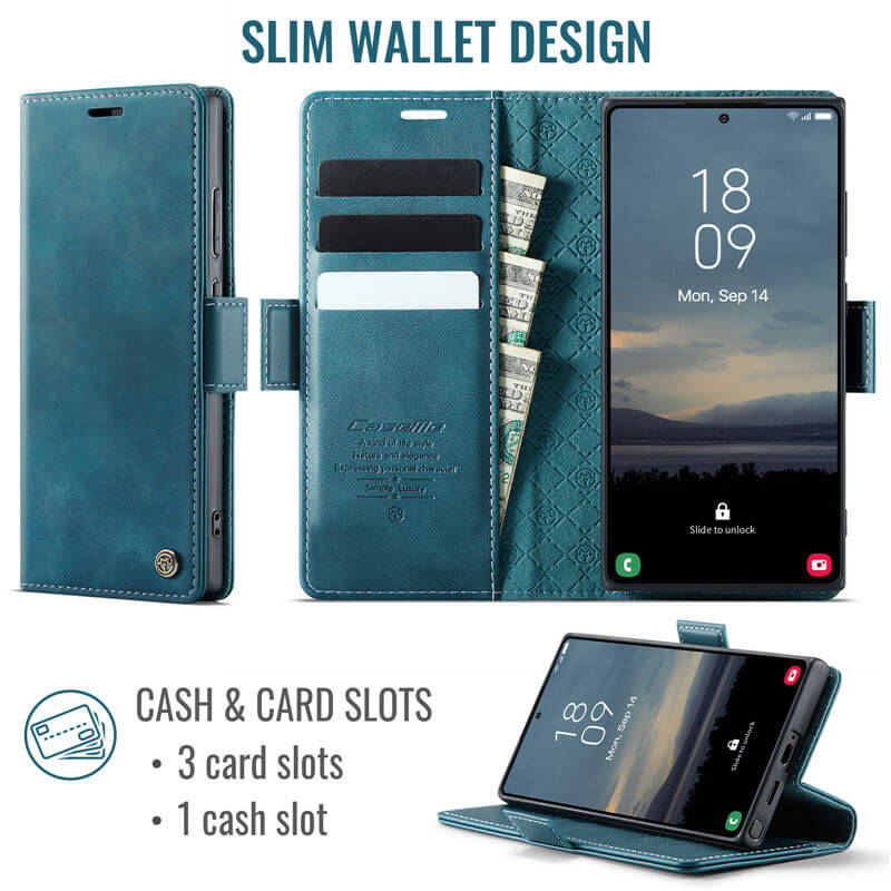 CaseMe Samsung Galaxy S22 Ultra Magnetic Wallet Case with RFID Blocking