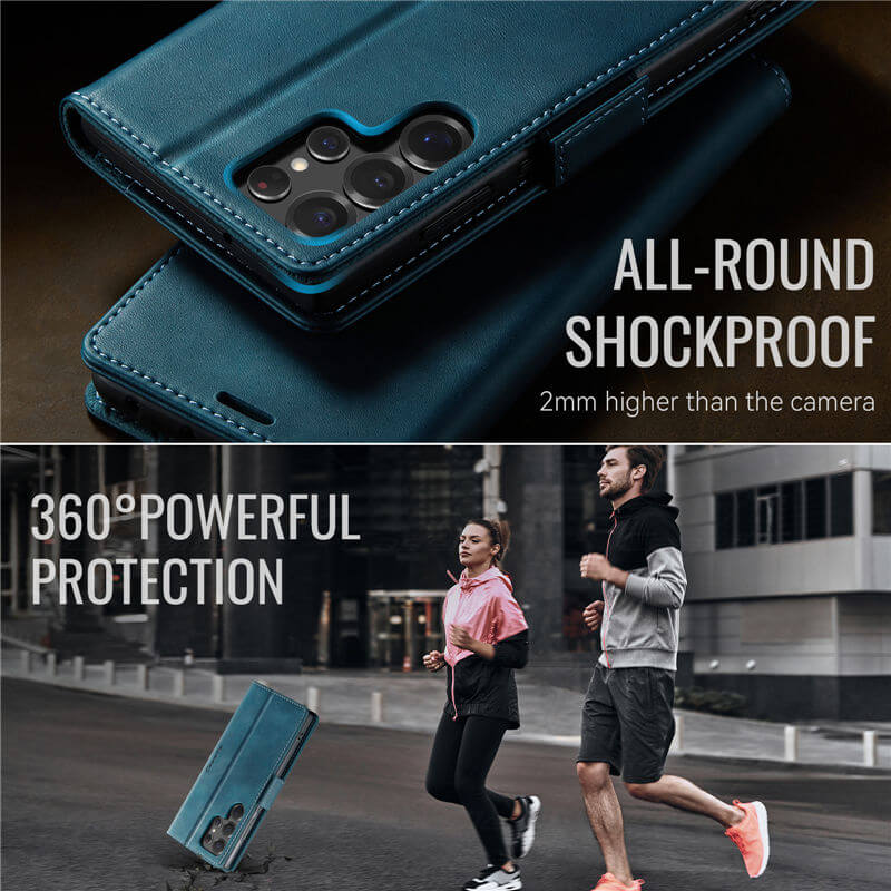 CaseMe Samsung Galaxy S22 Ultra Magnetic Wallet Case with RFID Blocking